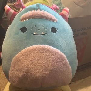Blue & Pink Plush Monster Squishmallow-Style Pillow
